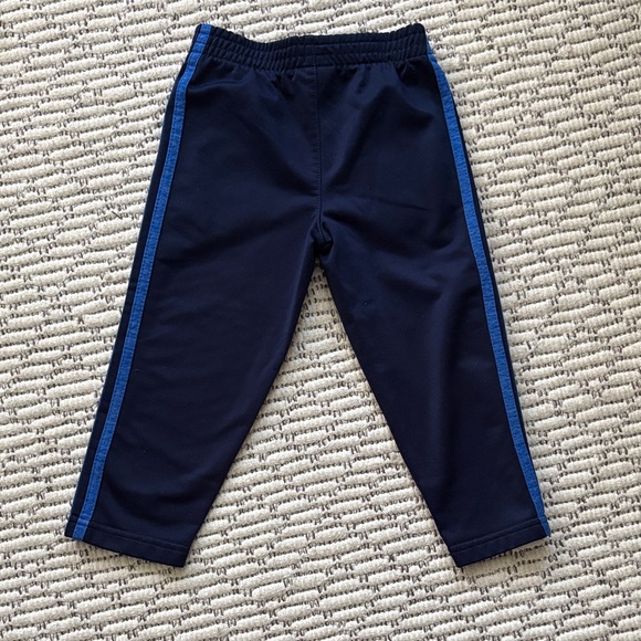 Adidas Kids Dark Blue Joggers with Neon Green Logo - Picture 2 of 3